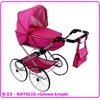 Lėlių vežimėlis NATALIA RETRO N03, rožiniai taškeliai