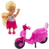 Lean Toys MINI LĖLĖ SU PASPIRTUKU IR ŠALMU