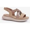 Lengvi moteriški patogūs Velcro sandalai smėlio spalvos Ceclea