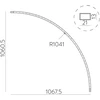 Lenktas EASY LINK sistemos bėgelis, R 1041mm, juodas, K1002244N