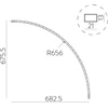 Lenktas EASY LINK sistemos bėgelis, R 656mm, juodas, K1002243N