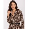 Leopardo rašto moteriška suknelė su diržu