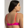 Liemenėlė rožinė su gėlėmis iš nėrinių didesnių dydžių Ava