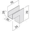 Linijinės sistemos XFORT bėgelio kampinis sujungimas, juodas, FRT01IAC SBK