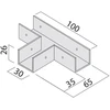 Linijinės sistemos XFORT bėgelio T formos sujungimas, juodas, FRT01TC SBK