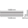 Linijinis šviestuvas IndiviLED© DIRECT DALI 1500 25 W 4000 K