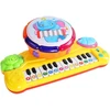 Linksmoji pianino klaviatūra su būgneliu