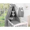 Lovos stogelis iš audinio Hanging Hearts, antracito spalvos