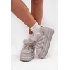 Low Snow Boots On Platform With Fur D.Franklin DFSH370011 Light Gray
