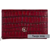 LUCILLA Raudona Portfel Damski su grawerem croco Canaletto RFID