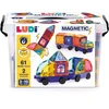 LUDI magnetinis konstruktorius su ratais – 61 dalis, vaikams 3–10