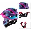 Rockbros TT-32SBPP-M vaikiškas dviračio šalmas su nuimamu smakro apsauga, dydis M – violetinė-rožinė