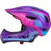 Rockbros TT-32SBPP-M vaikiškas dviračio šalmas su nuimamu smakro apsauga, dydis M – violetinė-rožinė