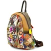 Magic Bags Damski skórzany plecak w kolorową mozaikę i kwiaty stylowy