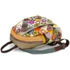 Magic Bags Damski skórzany plecak w kolorową mozaikę i kwiaty stylowy