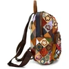 Magic Bags kuprinė, natūrali oda, spalvota mozaika, moteriška, miesto stilius, kišenės.