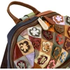 Magic Bags kuprinė, natūrali oda, spalvota mozaika, moteriška, miesto stilius, kišenės.