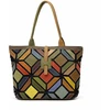Magic Bags shopperbag damska skóra naturalna A4 kolorowa mozaika 2 skyriai