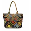 Magic Bags shopperbag damska skóra naturalna A4 kolorowa mozaika 2 skyriai