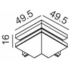 Magnetinės sistemos bėgelio MICRO_LINE L formos išorinis sujungimas, juodas