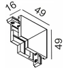 Magnetinės sistemos bėgelio MICRO_LINE L formos vidinis sujungimas, juodas