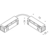 Magnetinės sistemos IN_LINE bėgelio lankstus sujungimas, juodas