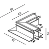 Magnetinės sistemos IN_LINE užglaistomo bėgelio L formos sujungimas, juodas
