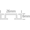 Magnetinis bėgelis FLAT, juodas, 48V, 2m, 43002F/B