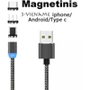 Magnetinis USB įkrovimo laidas 3in1