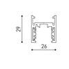 Magnetinių sistemų paviršinis bėgelis TRACK 48V SURFACE SHORT, juodas, 3m