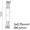 Maitinimo kabelis, 5 polių, 550mm, skirtas EASY LINK sistemai, juodas, PUSH/DALI, K2005041N