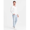 Marškinėlių ilgomis rankovėmis rinkinys vyriškas baltas slim fit V formos iškirpte 2 vnt. Ombre