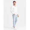 Marškinėlių ilgomis rankovėmis rinkinys vyriškas baltas slim fit V formos iškirpte 2 vnt. Ombre