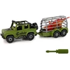 Lean Toys Žaislinis automobilis su dinozaurų transportavimo priekaba, žalias, 18 cm