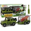 Lean Toys Žaislinis automobilis su dinozaurų transportavimo priekaba, žalias, 18 cm