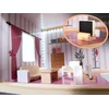 MDF medinis lėlių namelis su baldais 78 cm juodas LED