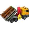 Lean Toys Geltonas medienos gabenimo sunkvežimis su kranu 1:14