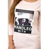 Medvilninė suknelė su užrašu „Handle with“, pudros rožinė