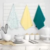 AmeliaHome Medvilninės virtuvinės šluostės turkio ir geltonos, 3 vnt., 50×70 cm