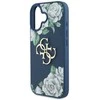 Dėklas Guess Grained Roses Big 4G logo Apple iPhone 16 mėlynas