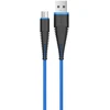 Mėlynas „Micro USB“ įkrovimo laidas, 1,5 m, 2,4 A