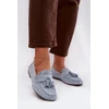 Mėlynos zomšos imitacijos mokasinai Step in style