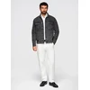 Men's denim jacket katana with washem - juodas V3 OM-JADJ-0219