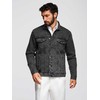Men's denim jacket katana with washem - juodas V3 OM-JADJ-0219