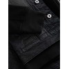 Men's denim jacket with knitted sleeves and hood - juodas V3 OM-JADJ-0220