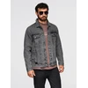 Men's denim katana jacket with washem - graphite V5 OM-JADJ-0219