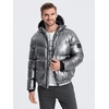 Men's winter jacket C463 - dark pilkas