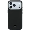„Mercedes“ odinis pusiau apvyniojamas medžio imitacijos „MagSafe“ dėklas, skirtas „iPhone 17 Pro Max“ – Juodas
