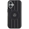 Mercedes MEHMP16S23HRSK Apple iPhone 16 6.1″ juodos spalvos kietas dėklas MB Double Layer Crossed Lines MagSafe