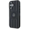 Mercedes MEHMP16S23HRSK Apple iPhone 16 6.1″ juodos spalvos kietas dėklas MB Double Layer Crossed Lines MagSafe